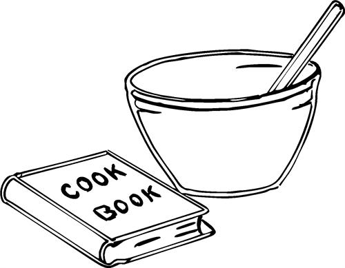 Bowl, Cook Book & Spoon